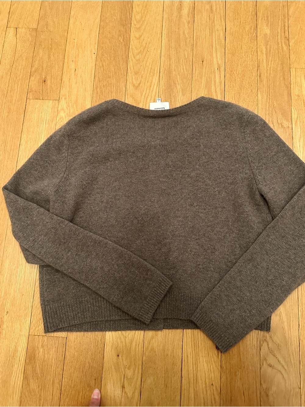 Reformation Clara Brown Crewneck Button-Front Cardigan - Picture 3 of 5